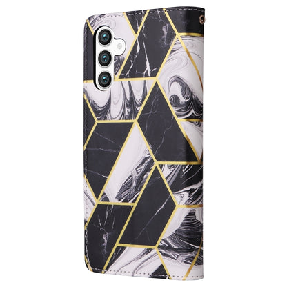 For Samsung Galaxy S25+ 5G Marble Bronzing Stitching Leather Phone Case(Black) by buy2fix