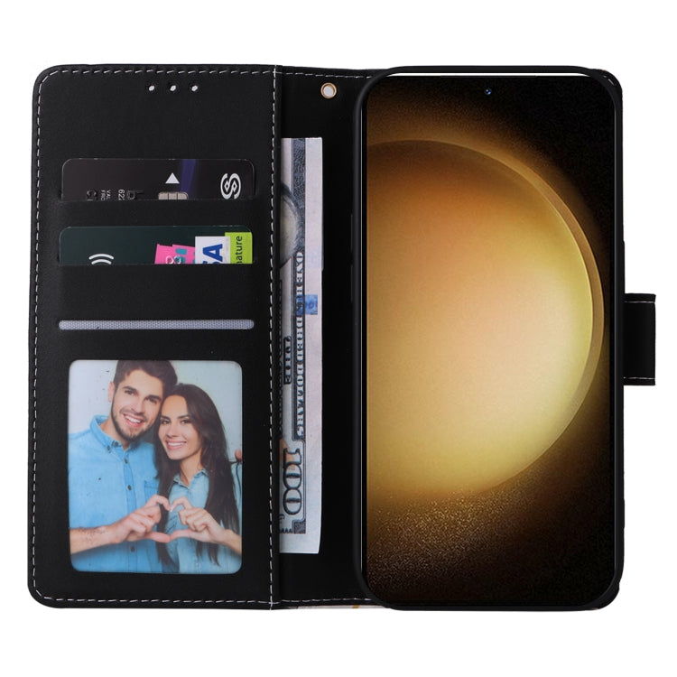 For Samsung Galaxy S25+ 5G Marble Bronzing Stitching Leather Phone Case(Black) by buy2fix
