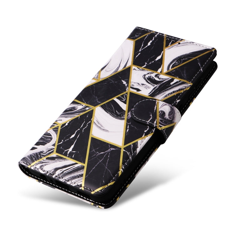 For Samsung Galaxy S25+ 5G Marble Bronzing Stitching Leather Phone Case(Black) by buy2fix