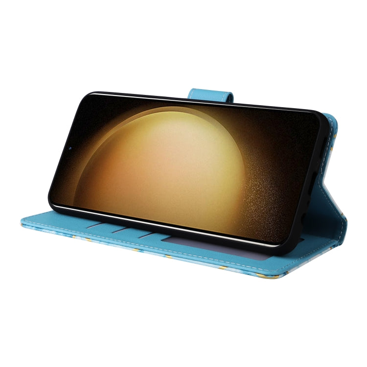 For Samsung Galaxy S25+ 5G Marble Bronzing Stitching Leather Phone Case(Blue) by buy2fix