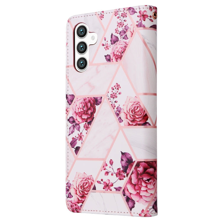 For Samsung Galaxy S25+ 5G Marble Bronzing Stitching Leather Phone Case(Rose Gold) by buy2fix