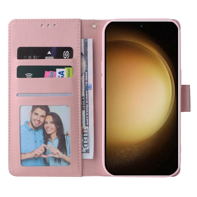 For Samsung Galaxy S25+ 5G Marble Bronzing Stitching Leather Phone Case(Rose Gold) by buy2fix