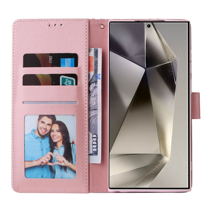 For Samsung Galaxy S25 Ultra 5G Marble Bronzing Stitching Leather Phone Case(Rose Gold) by buy2fix