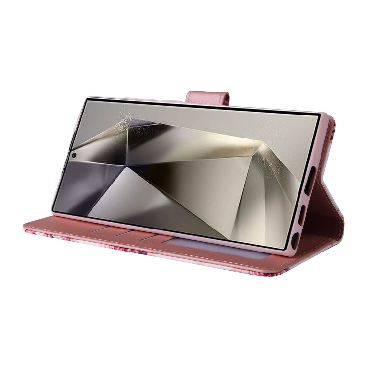 For Samsung Galaxy S25 Ultra 5G Marble Bronzing Stitching Leather Phone Case(Rose Gold) by buy2fix