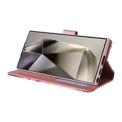 For Samsung Galaxy S25 Ultra 5G Marble Bronzing Stitching Leather Phone Case(Purple) by buy2fix