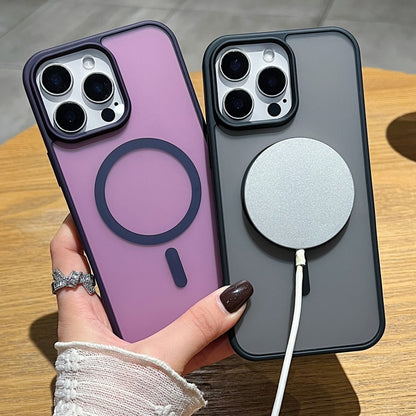 For iPhone 17 Pro Frosted Skin Feel MagSafe Phone Case(Titanium Gray) - iPhone 17 Pro Cases by buy2fix | Online Shopping UK | buy2fix