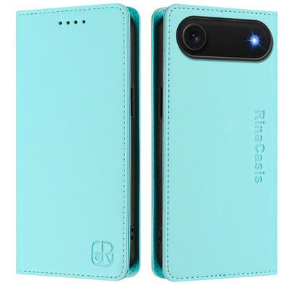 For iPhone Air RC01 Dual-Folded Magnetic Suction RFID Leather Phone Case(Mint Green) - iPhone Air Cases by buy2fix | Online Shopping UK | buy2fix