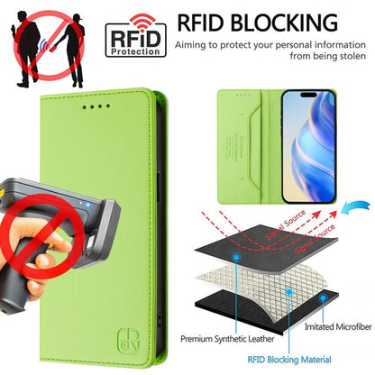 For iPhone Air RC01 Dual-Folded Magnetic Suction RFID Leather Phone Case(Grass Green) - iPhone Air Cases by buy2fix | Online Shopping UK | buy2fix