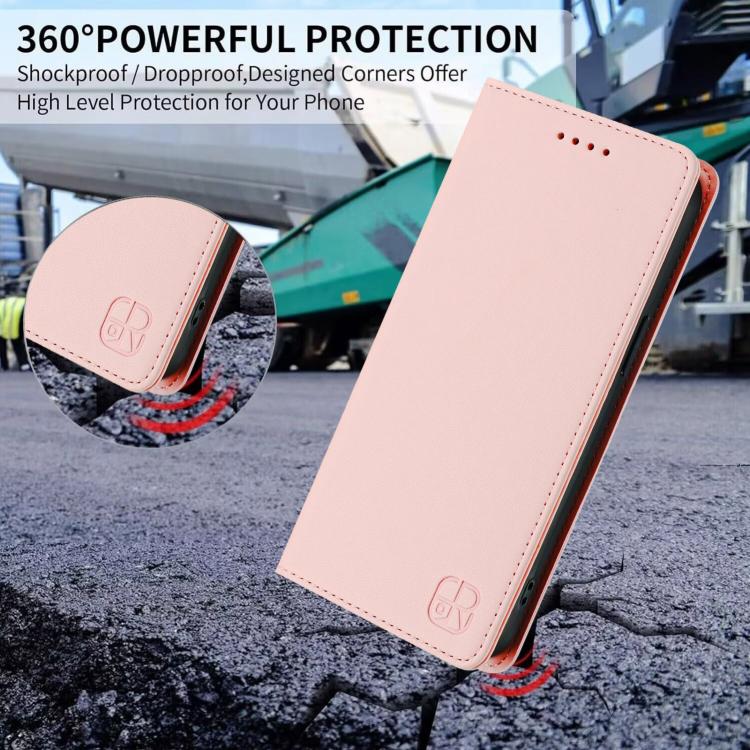 For iPhone Air RC01 Dual-Folded Magnetic Suction RFID Leather Phone Case(Pink) - iPhone Air Cases by buy2fix | Online Shopping UK | buy2fix