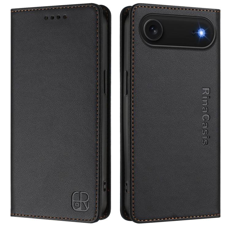 For iPhone Air RC01 Dual-Folded Magnetic Suction RFID Leather Phone Case(Black) - iPhone Air Cases by buy2fix | Online Shopping UK | buy2fix