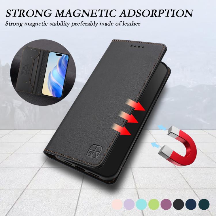 For iPhone Air RC01 Dual-Folded Magnetic Suction RFID Leather Phone Case(Black) - iPhone Air Cases by buy2fix | Online Shopping UK | buy2fix