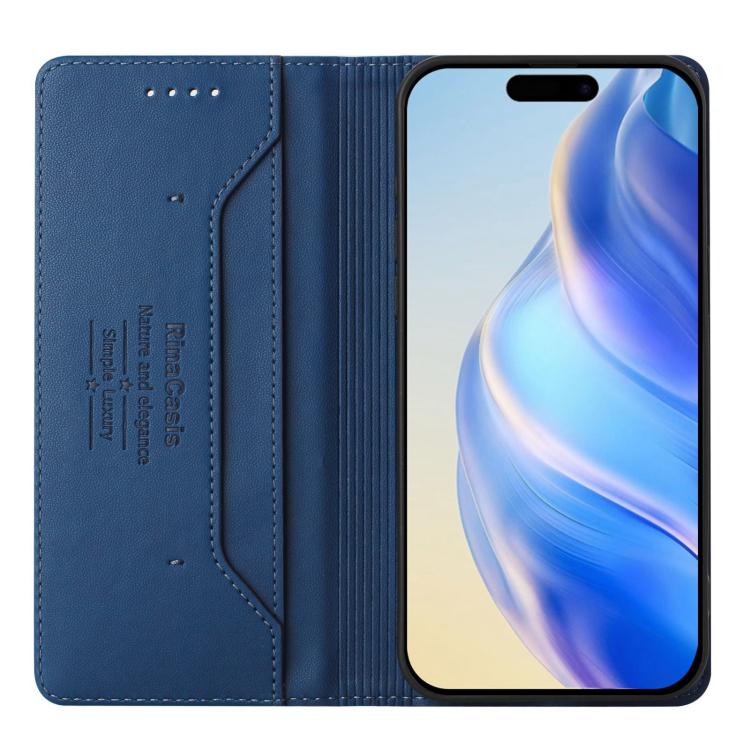 For iPhone Air RC01 Dual-Folded Magnetic Suction RFID Leather Phone Case(Dark Blue) - iPhone Air Cases by buy2fix | Online Shopping UK | buy2fix