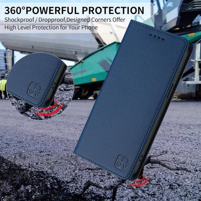 For iPhone Air RC01 Dual-Folded Magnetic Suction RFID Leather Phone Case(Dark Blue) - iPhone Air Cases by buy2fix | Online Shopping UK | buy2fix