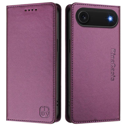For iPhone Air RC01 Dual-Folded Magnetic Suction RFID Leather Phone Case(Violet) - iPhone Air Cases by buy2fix | Online Shopping UK | buy2fix