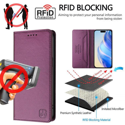 For iPhone Air RC01 Dual-Folded Magnetic Suction RFID Leather Phone Case(Violet) - iPhone Air Cases by buy2fix | Online Shopping UK | buy2fix