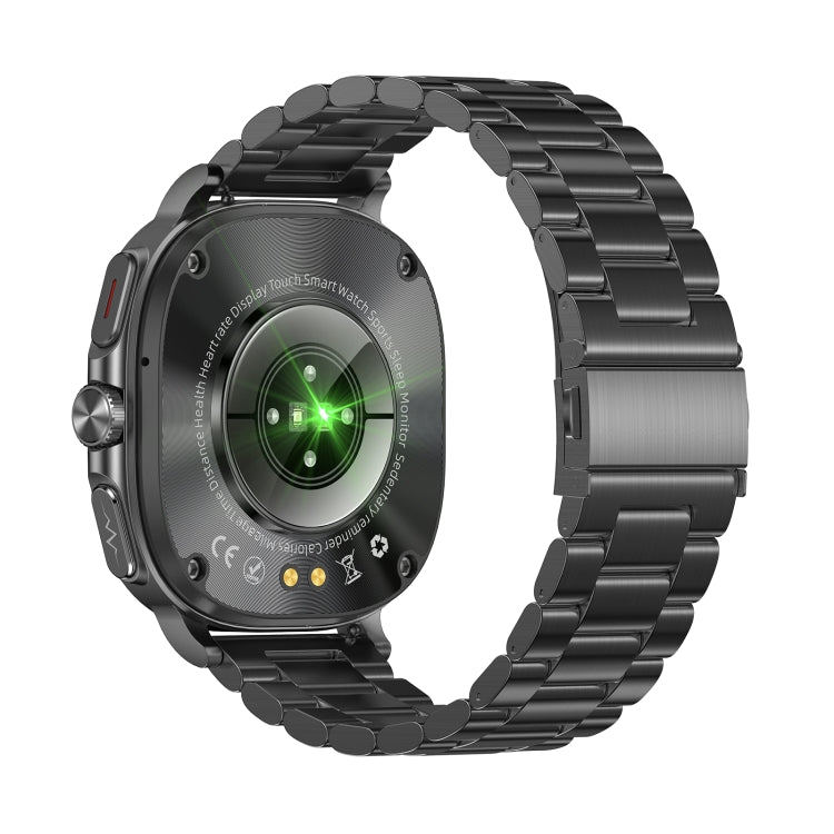 ET492 1.43 inch AMOLED Screen Steel Strap Smart Watch Supports ECG/Blood Sugar Monitoring(Black) - Smart Watches by buy2fix | Online Shopping UK | buy2fix