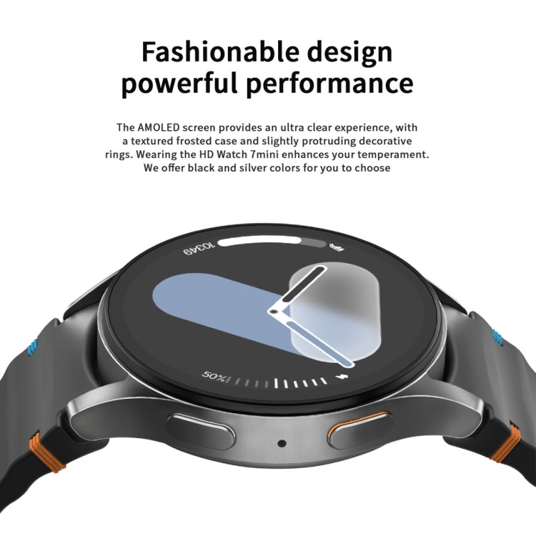 HD Watch7 mini 1.3 inch AMOLED Screen Smart Watch(Black) - Smart Watches by buy2fix | Online Shopping UK | buy2fix