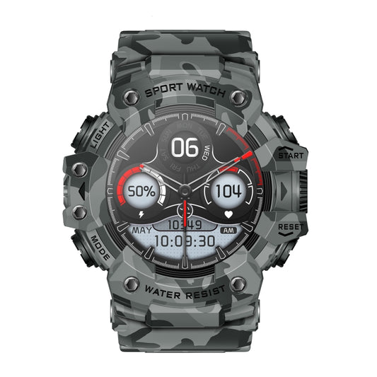 LC21 1.32 inch TFT Round Screen Sports Smart Watch Supports Blood Oxygen Monitoring/Call Reminder(Camouflage Grey) - Smart Watches by buy2fix | Online Shopping UK | buy2fix