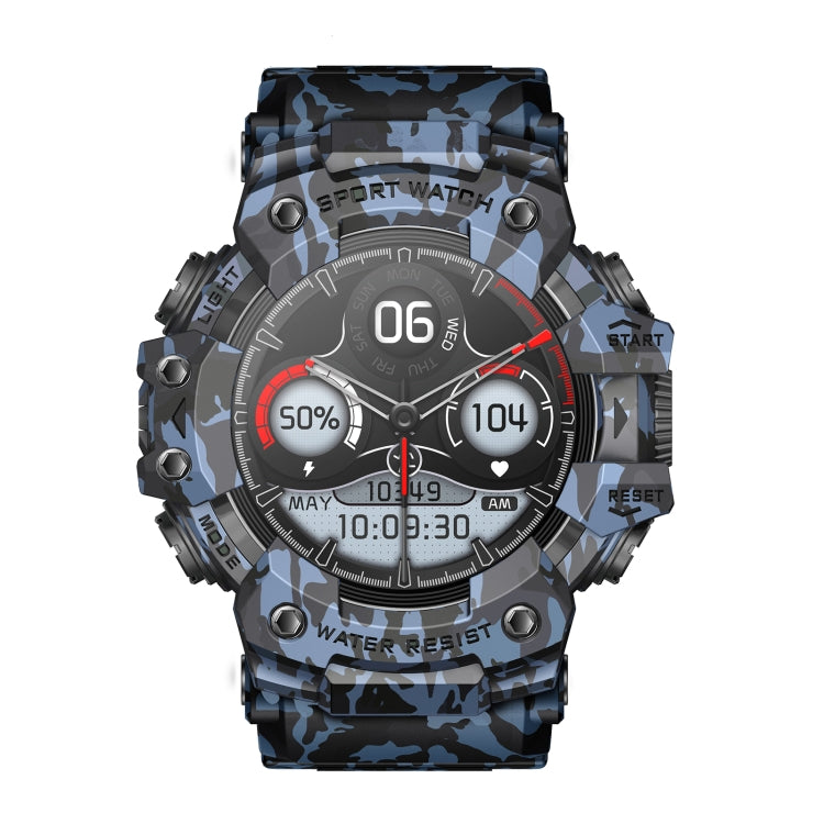 LC21 1.32 inch TFT Round Screen Sports Smart Watch Supports Blood Oxygen Monitoring/Call Reminder(Camouflage Blue) - Smart Watches by buy2fix | Online Shopping UK | buy2fix