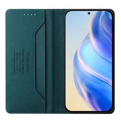 For Samsung Galaxy S24 / S25 5G RC01 Dual-Folded Magnetic Suction RFID Leather Phone Case(Dark Green) by buy2fix