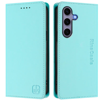 For Samsung Galaxy S24+ / S25+ 5G RC01 Dual-Folded Magnetic Suction RFID Leather Phone Case(Mint Green) by buy2fix