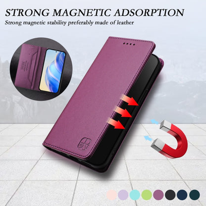 For Samsung Galaxy S24+ / S25+ 5G RC01 Dual-Folded Magnetic Suction RFID Leather Phone Case(Violet) by buy2fix