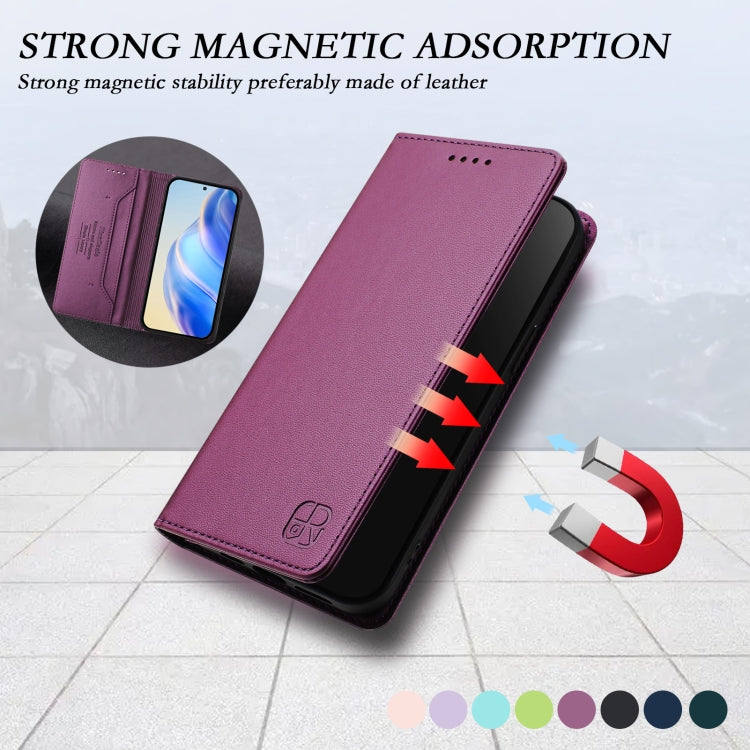For Samsung Galaxy S25 Ultra 5G RC01 Dual-Folded Magnetic Suction RFID Leather Phone Case(Violet) by buy2fix