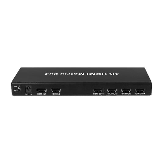 Measy MT4324 4K 30Hz 2 In 4 Out HDMI Matrix Switch Support Seamless Switching, UK Plug(Black) - Switch by Measy | Online Shopping UK | buy2fix