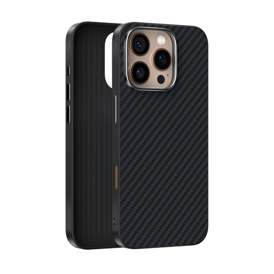 For iPhone 16 Pro Max ABEEL C Carbon Fiber Series 6D Micro Relief MagSafe Phone Case(Black)