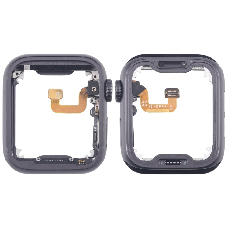 For Apple Watch Series 6 44MM LTE Aluminium Alloy Middle Frame Bezel Plate with Crown Spin Axis Flex Cable(Grey) by buy2fix