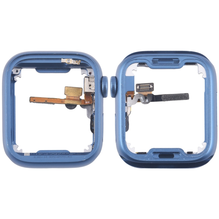 For Apple Watch Series 7 41MM LTE Aluminium Alloy Middle Frame Bezel Plate with Crown Spin Axis Flex Cable(Blue) by buy2fix