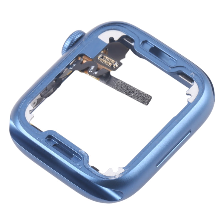 For Apple Watch Series 7 45MM LTE Aluminium Alloy Middle Frame Bezel Plate with Crown Spin Axis Flex Cable(Blue) by buy2fix