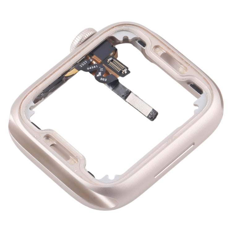 For Apple Watch Series 7 / 8 / 9 45MM LTE Aluminium Alloy Middle Frame Bezel Plate with Crown Spin Axis Flex Cable(Starlight) by buy2fix