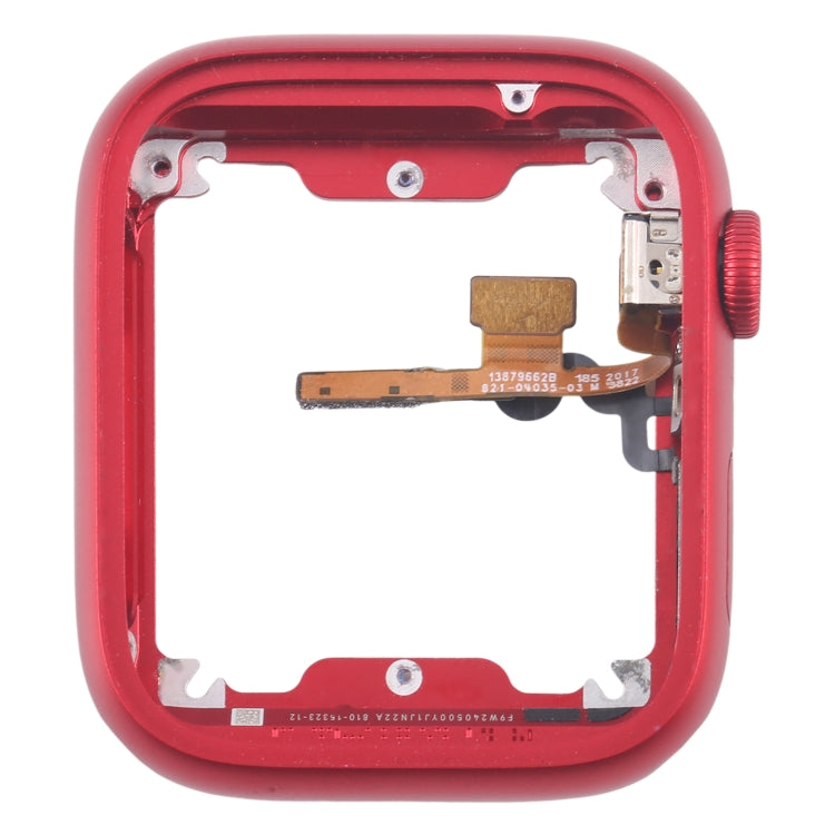 For Apple Watch Series 7 / 8 / 9 41MM GPS Aluminium Alloy Middle Frame Bezel Plate with Crown Spin Axis Flex Cable(Red) by buy2fix
