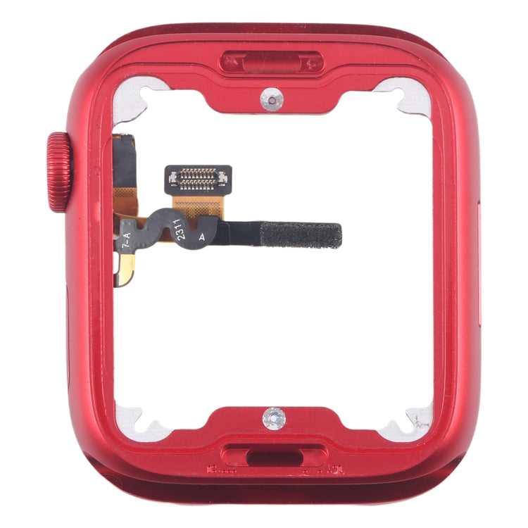 For Apple Watch Series 7 / 8 / 9 41MM GPS Aluminium Alloy Middle Frame Bezel Plate with Crown Spin Axis Flex Cable(Red) by buy2fix
