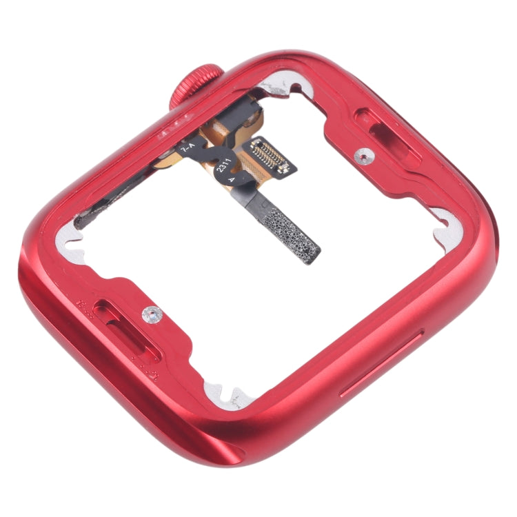 For Apple Watch Series 7 / 8 / 9 41MM GPS Aluminium Alloy Middle Frame Bezel Plate with Crown Spin Axis Flex Cable(Red) by buy2fix
