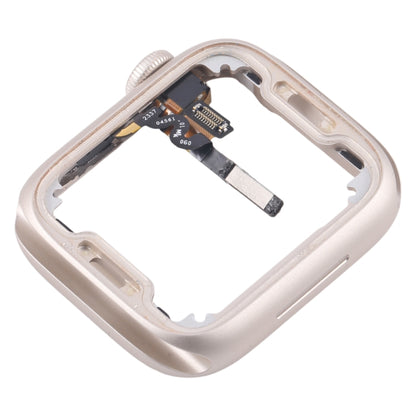 For Apple Watch Series 7 / 8 / 9 45MM GPS Aluminium Alloy Middle Frame Bezel Plate with Crown Spin Axis Flex Cable(Starlight) by buy2fix