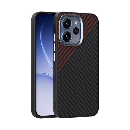 For OPPO Reno15 Pro Max 5G Global ABEEL C Carbon Fiber Series 6D Micro Relief MagSafe Phone Case(Black Red)