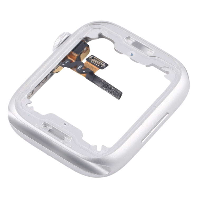 For Apple Watch Series 8 / 9 45MM GPS Aluminium Alloy Middle Frame Bezel Plate with Crown Spin Axis Flex Cable(Silver) by buy2fix