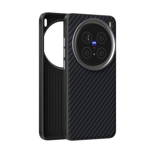 For vivo X200 Pro ABEEL C Carbon Fiber Series 6D Micro Relief MagSafe Phone Case(Black)