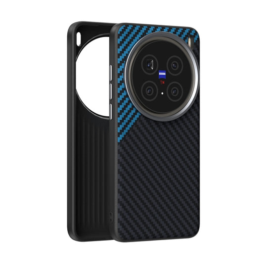 For vivo X200 Pro ABEEL C Carbon Fiber Series 6D Micro Relief MagSafe Phone Case(Black Blue)