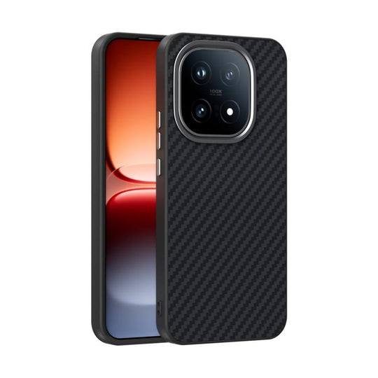For vivo iQOO 15 ABEEL C Carbon Fiber Series 6D Micro Relief MagSafe Phone Case(Black)