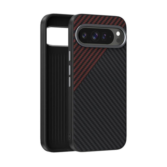 For Google Pixel 10 / 10 Pro ABEEL C Carbon Fiber Series 6D Micro Relief MagSafe Phone Case(Black Red)