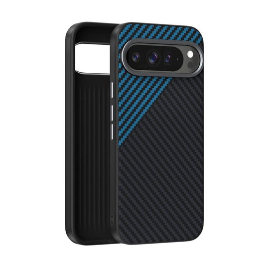 For Google Pixel 10 / 10 Pro ABEEL C Carbon Fiber Series 6D Micro Relief MagSafe Phone Case(Black Blue)