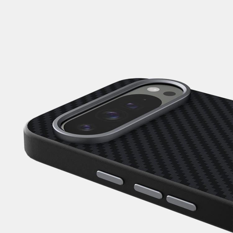 For Google Pixel 10 Pro XL ABEEL C Carbon Fiber Series 6D Micro Relief MagSafe Phone Case(Black Blue) - Google Cases by buy2fix | Online Shopping UK | buy2fix