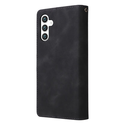 For Samsung Galaxy S25 5G Multifunctional Frosted Zipper Wallet Leather Phone Case(Black) by buy2fix