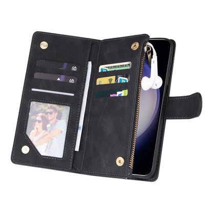 For Samsung Galaxy S25 5G Multifunctional Frosted Zipper Wallet Leather Phone Case(Black) by buy2fix