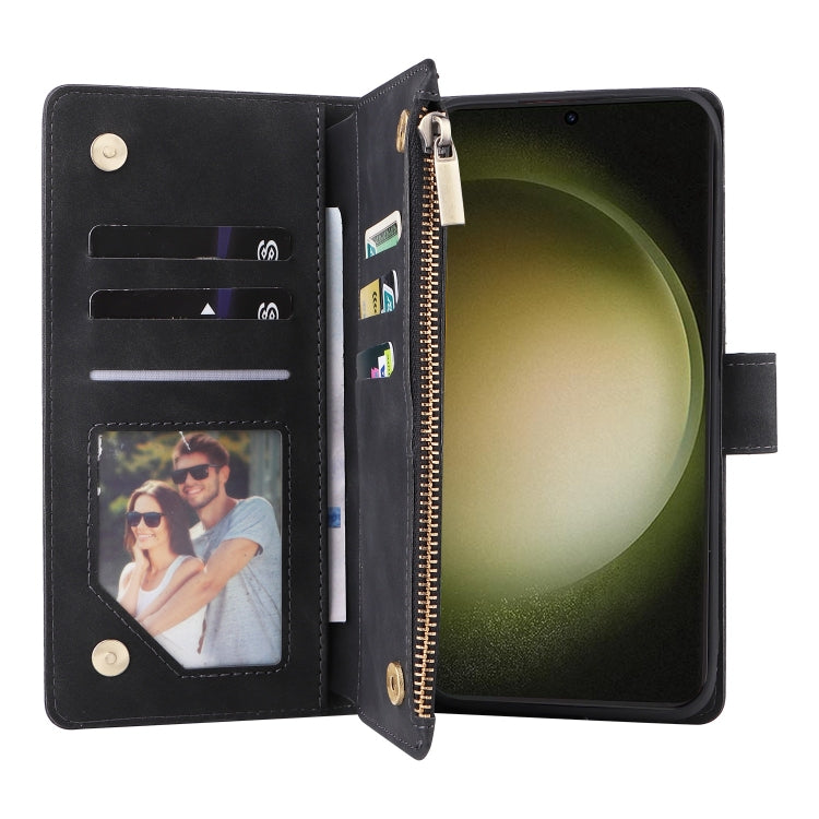 For Samsung Galaxy S25+ 5G Multifunctional Frosted Zipper Wallet Leather Phone Case(Black) by buy2fix
