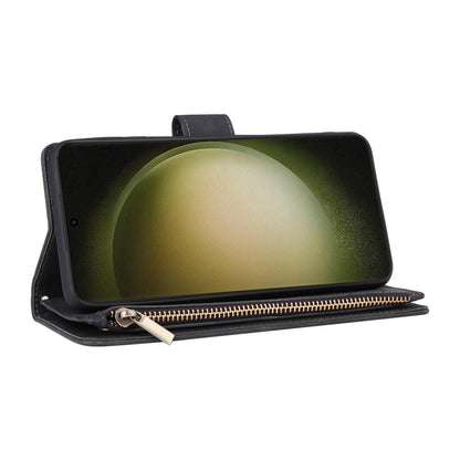 For Samsung Galaxy S25+ 5G Multifunctional Frosted Zipper Wallet Leather Phone Case(Black) by buy2fix