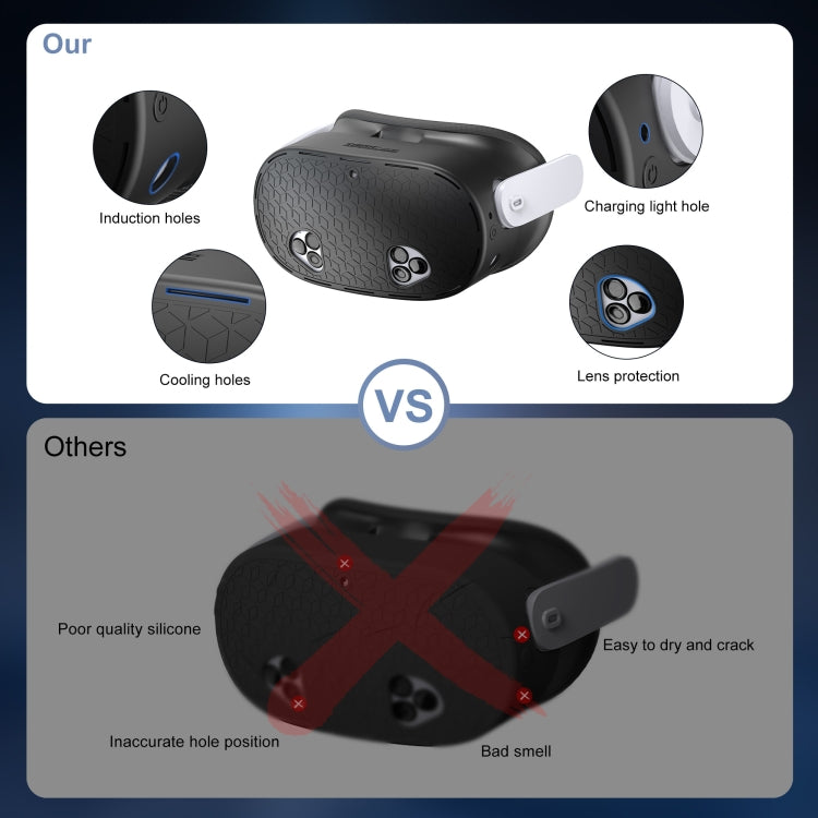 STARTRC GAMES For Meta Quest 3S VR Silicone Protective Cover(Black) - VR Accessories by buy2fix | Online Shopping UK | buy2fix